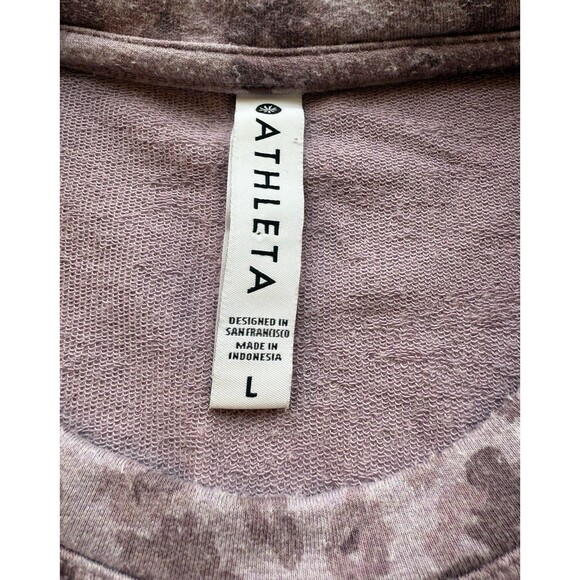 Athleta Studio to Street Printed Sweatshirt Womens Size Large Pink Purple - Picture 4 of 9